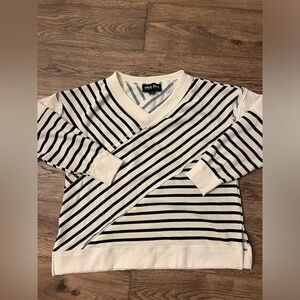 NWOT White Birch Black Label Medium Stripe Sweater Oversized